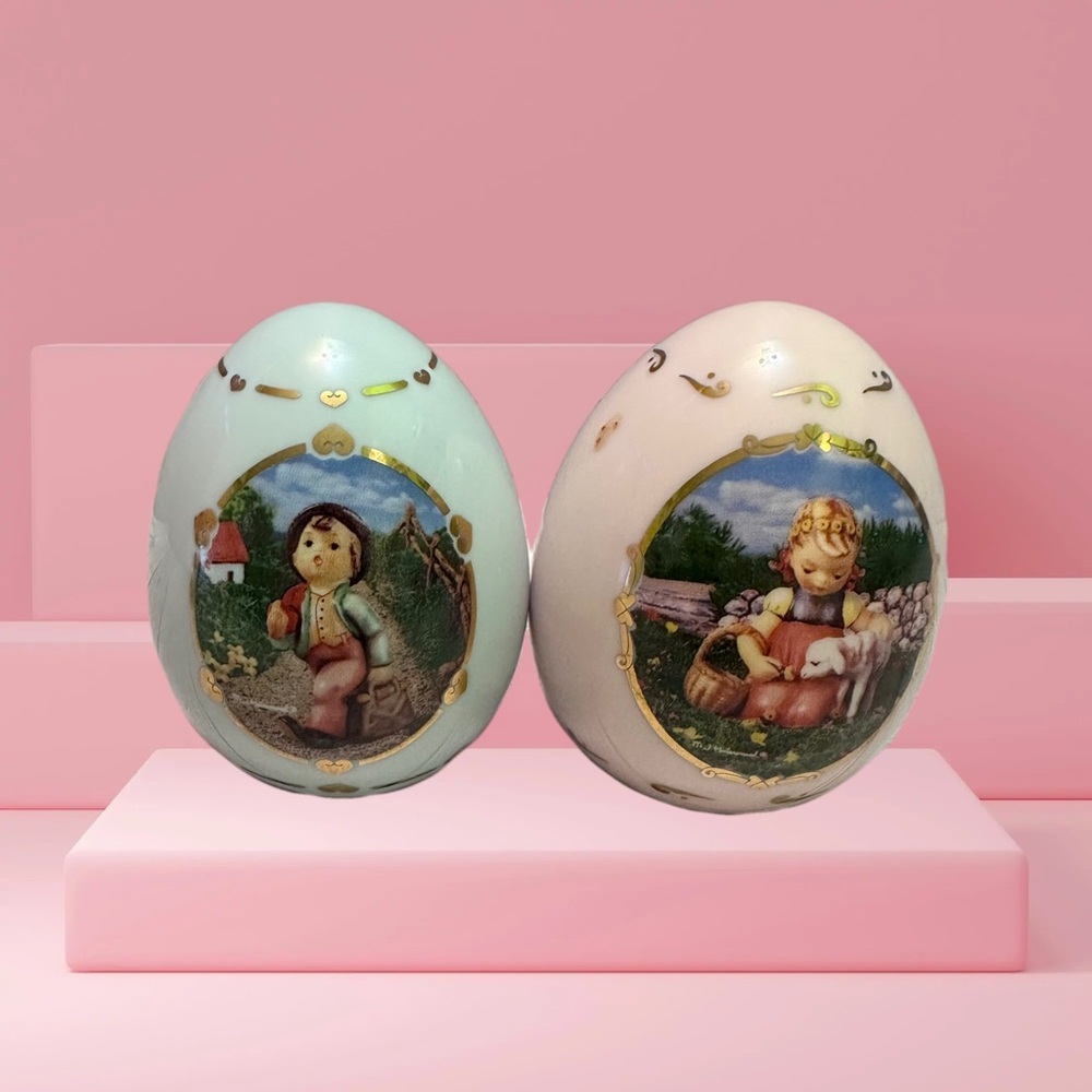 Porcelain Decorative M J Hummel Eggs Figurines set vintage 1993